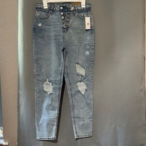 Vanilla Star Light Blue Distressed Ankle Jeans